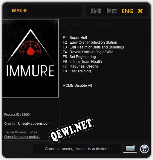 IMMURE: ТРЕЙНЕР И ЧИТЫ (V1.0.90)