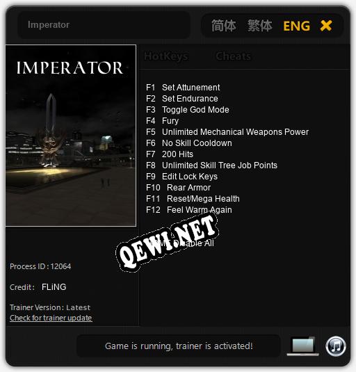Imperator: Трейнер +12 [v1.4]