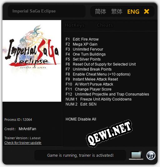 Трейнер для Imperial SaGa Eclipse [v1.0.6]