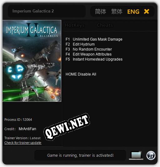 Imperium Galactica 2: ТРЕЙНЕР И ЧИТЫ (V1.0.53)