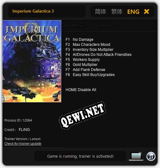 Imperium Galactica 3: Трейнер +8 [v1.3]