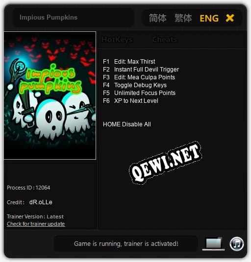 Impious Pumpkins: Читы, Трейнер +6 [dR.oLLe]