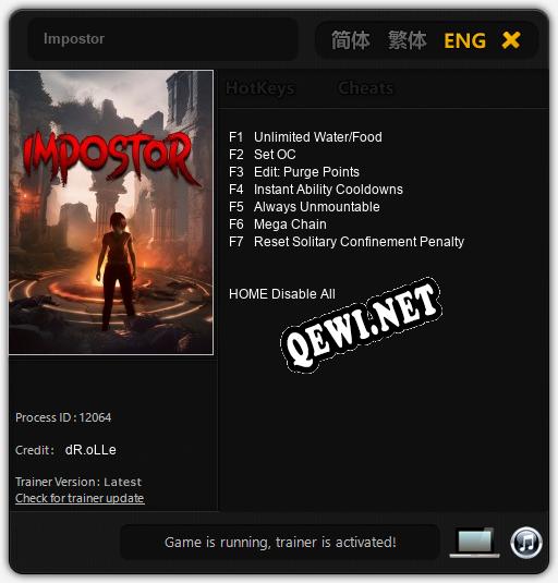 Impostor: Трейнер +7 [v1.5]