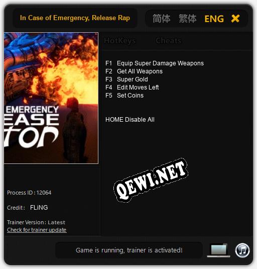 In Case of Emergency, Release Raptor: Читы, Трейнер +5 [FLiNG]