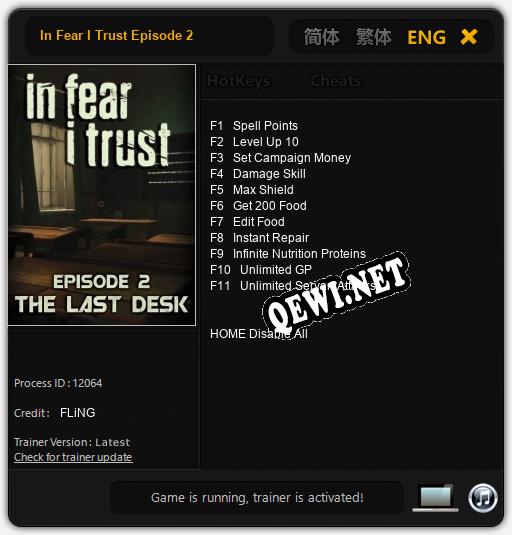 In Fear I Trust Episode 2: ТРЕЙНЕР И ЧИТЫ (V1.0.81)