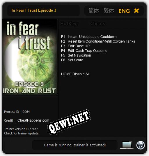 Трейнер для In Fear I Trust Episode 3 [v1.0.6]