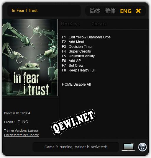 In Fear I Trust: ТРЕЙНЕР И ЧИТЫ (V1.0.14)