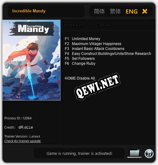 Incredible Mandy: Трейнер +6 [v1.2]