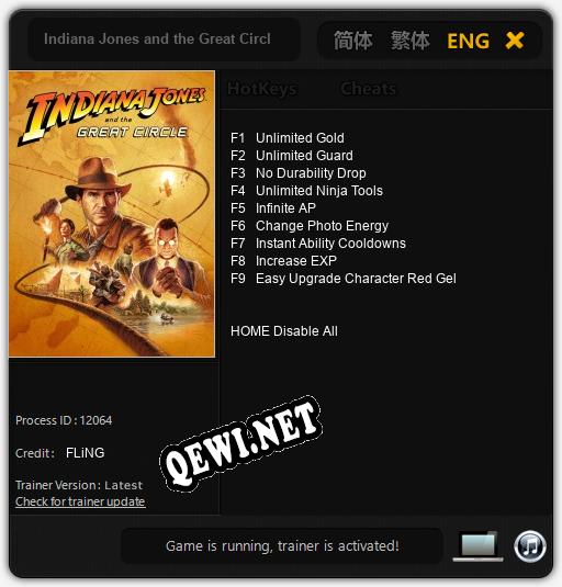 Indiana Jones and the Great Circle: Читы, Трейнер +9 [FLiNG]