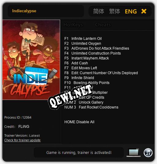 Indiecalypse: ТРЕЙНЕР И ЧИТЫ (V1.0.33)