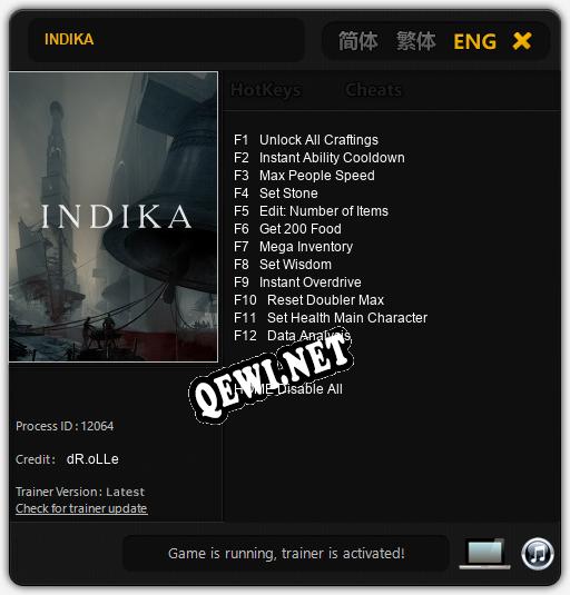INDIKA: Читы, Трейнер +12 [dR.oLLe]