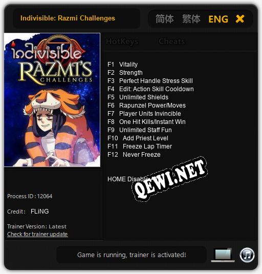 Indivisible: Razmi Challenges: ТРЕЙНЕР И ЧИТЫ (V1.0.87)