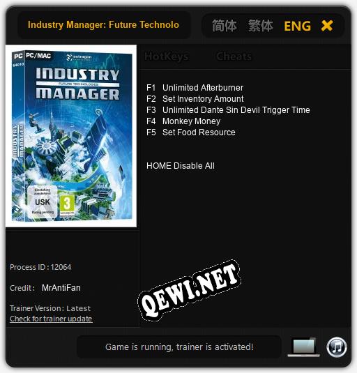 Industry Manager: Future Technologies: Трейнер +5 [v1.1]