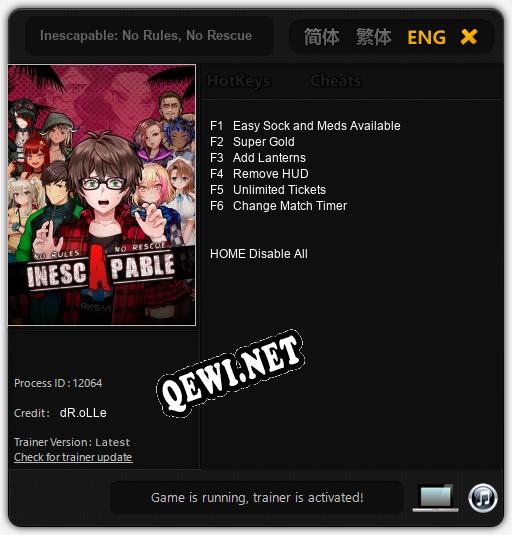 Inescapable: No Rules, No Rescue: ТРЕЙНЕР И ЧИТЫ (V1.0.63)