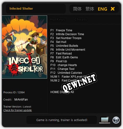 Infected Shelter: ТРЕЙНЕР И ЧИТЫ (V1.0.12)
