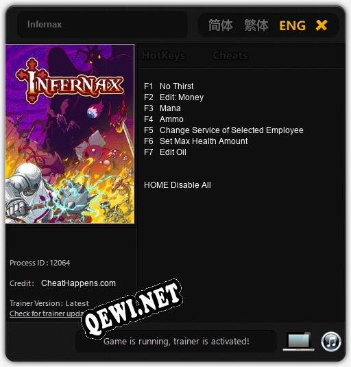 Infernax: ТРЕЙНЕР И ЧИТЫ (V1.0.44)