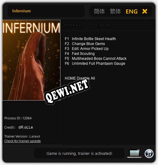 Infernium: Трейнер +6 [v1.7]