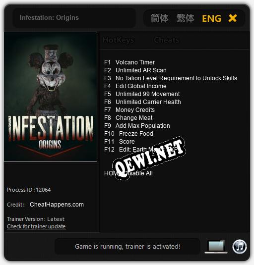 Infestation: Origins: ТРЕЙНЕР И ЧИТЫ (V1.0.42)