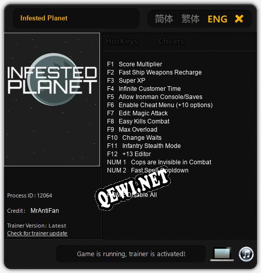 Infested Planet: Трейнер +14 [v1.4]