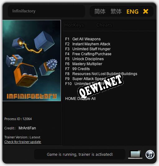 Infinifactory: Трейнер +10 [v1.3]