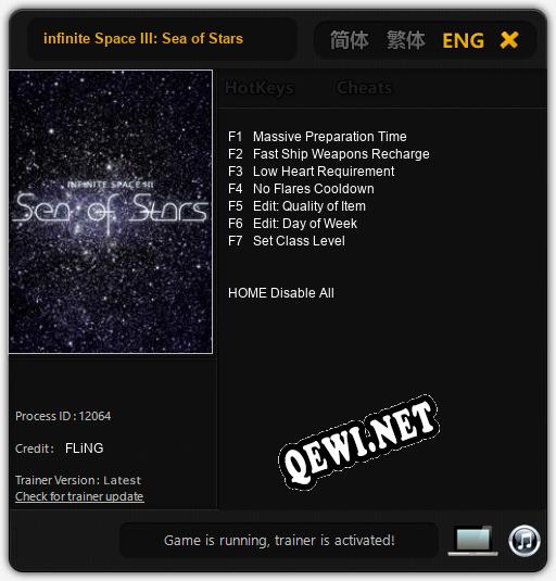 infinite Space III: Sea of Stars: Трейнер +7 [v1.2]