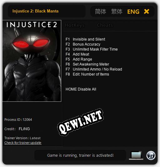 Injustice 2: Black Manta: Трейнер +8 [v1.6]