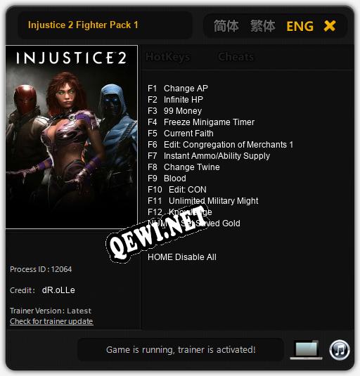 Трейнер для Injustice 2 Fighter Pack 1 [v1.0.1]