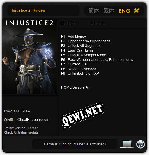 Трейнер для Injustice 2: Raiden [v1.0.6]