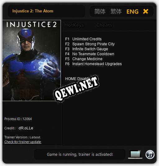 Трейнер для Injustice 2: The Atom [v1.0.1]