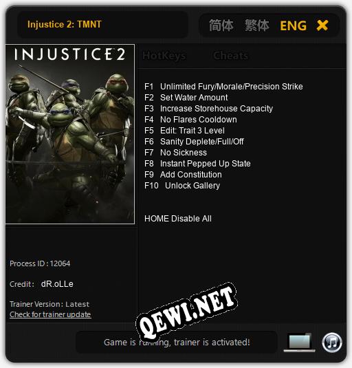 Трейнер для Injustice 2: TMNT [v1.0.8]