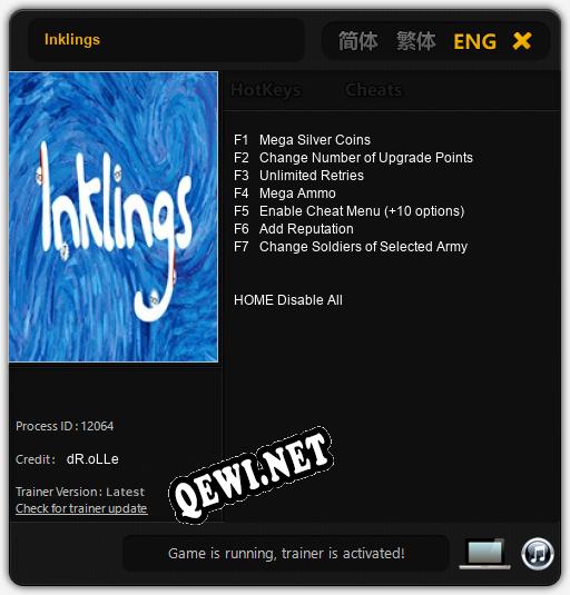 Inklings: ТРЕЙНЕР И ЧИТЫ (V1.0.18)