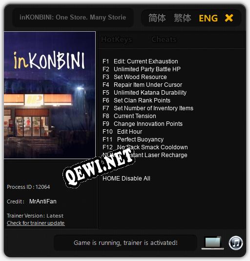 inKONBINI: One Store. Many Stories: ТРЕЙНЕР И ЧИТЫ (V1.0.20)