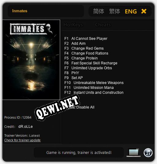 Inmates: Читы, Трейнер +12 [dR.oLLe]