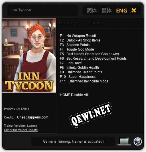 Inn Tycoon: Трейнер +11 [v1.4]