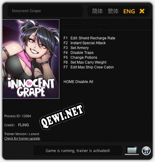 Innocent Grape: ТРЕЙНЕР И ЧИТЫ (V1.0.51)
