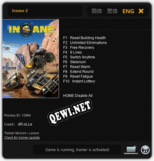 Insane 2: Читы, Трейнер +10 [dR.oLLe]