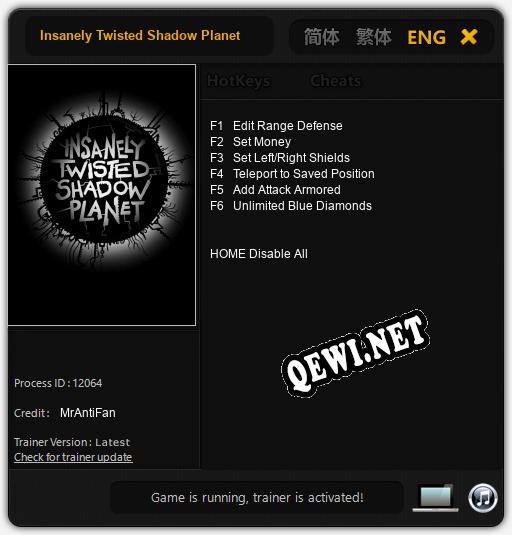 Трейнер для Insanely Twisted Shadow Planet [v1.0.9]