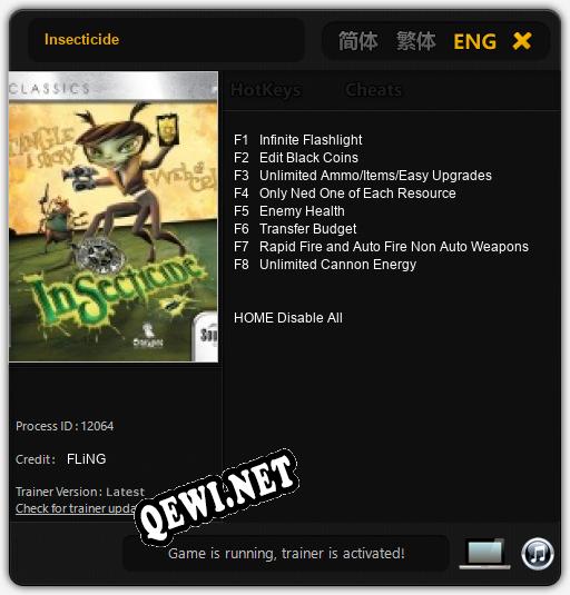 Insecticide: Трейнер +8 [v1.6]