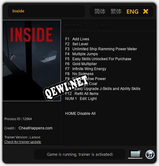 Inside: Читы, Трейнер +13 [CheatHappens.com]