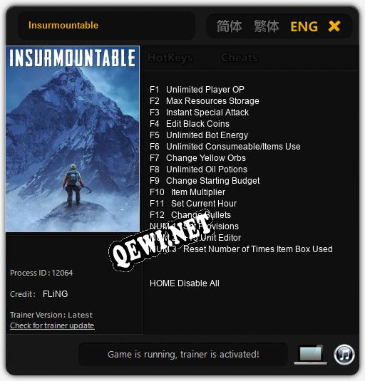 Insurmountable: Трейнер +15 [v1.5]