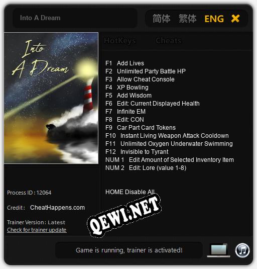 Into A Dream: Читы, Трейнер +14 [CheatHappens.com]