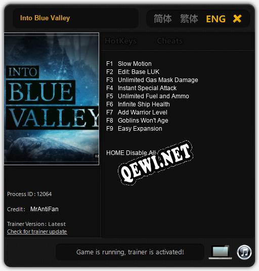 Into Blue Valley: Читы, Трейнер +9 [MrAntiFan]