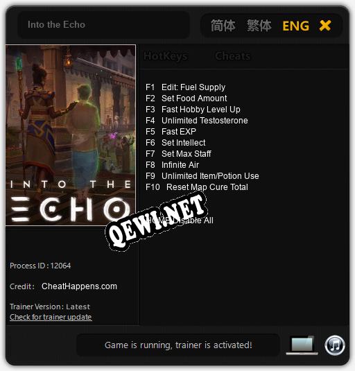 Трейнер для Into the Echo [v1.0.6]