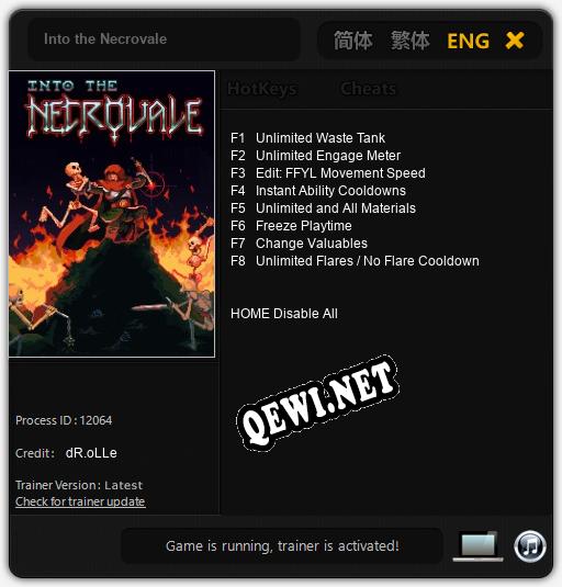 Into the Necrovale: Трейнер +8 [v1.5]