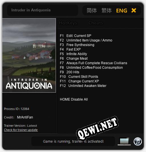 Intruder in Antiquonia: Трейнер +12 [v1.3]