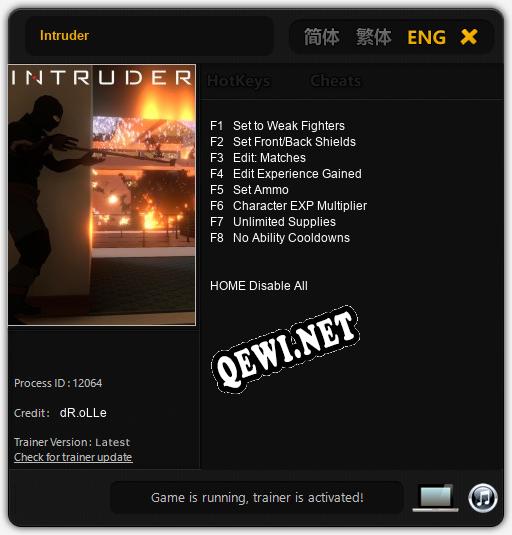 Трейнер для Intruder [v1.0.2]