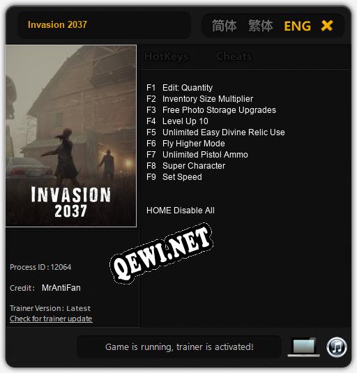 Invasion 2037: ТРЕЙНЕР И ЧИТЫ (V1.0.50)