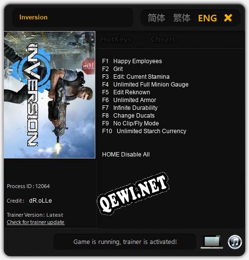 Inversion: ТРЕЙНЕР И ЧИТЫ (V1.0.57)