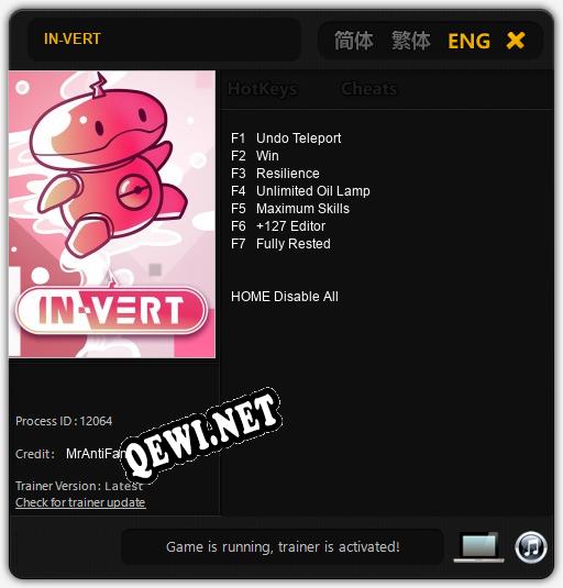 IN-VERT: ТРЕЙНЕР И ЧИТЫ (V1.0.70)