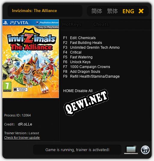 Invizimals: The Alliance: ТРЕЙНЕР И ЧИТЫ (V1.0.6)